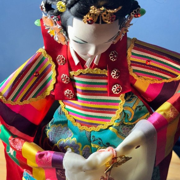 KOREAN SONOKONG HANBOK 18.5" Doll Royal Traditional Embroidery Wedding Bride - Picture 15 of 16